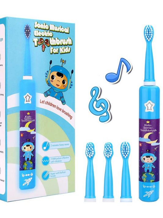 KIDS ELECTRIC MUSICAL TOOTHBRUSH (WITH 2 BRUSH HEADS)